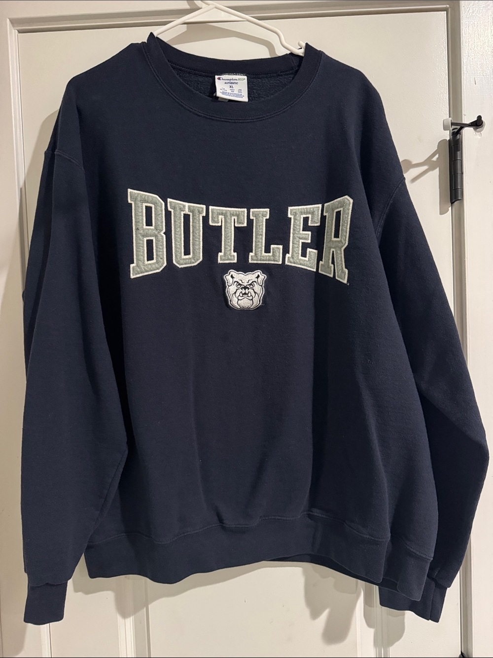 Champion Navy Crewneck Sweatshirt with Butler Embroidery